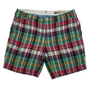 Polo Ralph Lauren Authentic India Madras Plaid Straight Fit Mens Shorts Size 36
